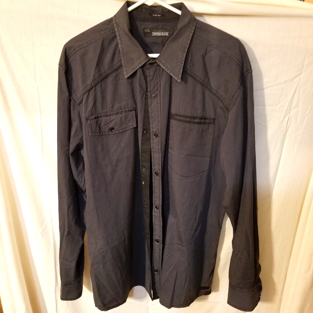 Mens Buckle Black Mens Xxl Shirt